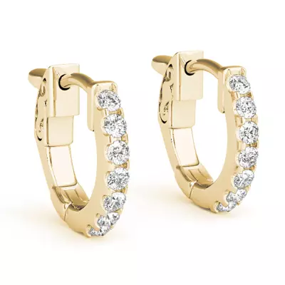 Diamond Pavé Huggie Hoop Earrings